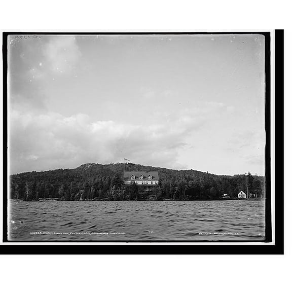 Historic Print, Rocky Point Inn, Fulton Chain, Adirondack Mountains, 18" x 24"