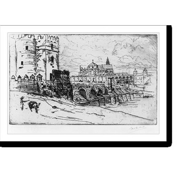 Historic Print, Roman Bridge, Cordova, 18" x 24"