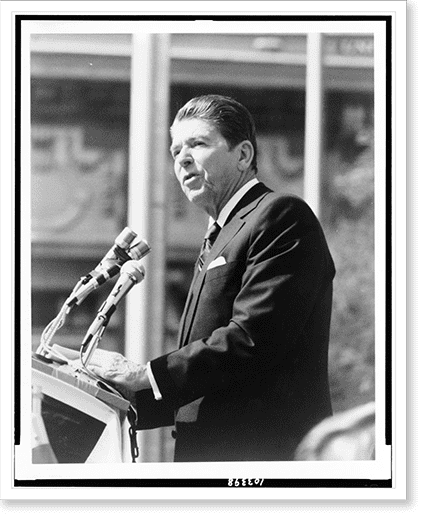 Ron Standing Historic Print, [Ronald Reagan, half-length portrait, standing at ...