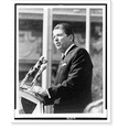 thumbnail image 1 of Historic Print, [Ronald Reagan, half-length portrait, standing at microphones, facing left].photography by Marcia Dente., 18" x 24", 1 of 3