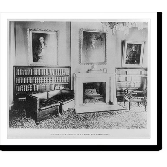 Historic Print, [Rooms in the U.S. Capitol: Old room of Vice President, 1900 A.D., Robing Room, Supreme Court], 18" x 24"