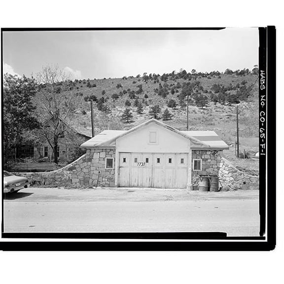 Historic Print, Rooney Ranch, Garage No. 1, Rooney Road & West Alamdea Parkway, Morrison vicinity, Jefferson County, CO, 18" x 24"