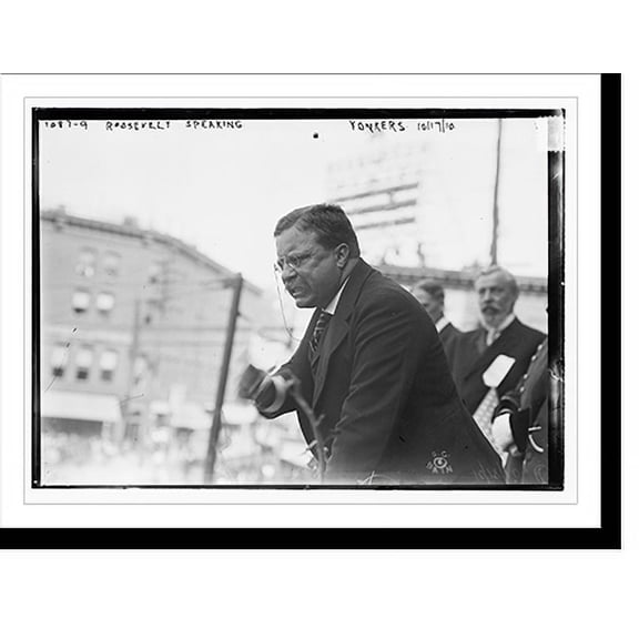 Historic Print, Roosevelt speaking outside, Yonkers, NY, 18" x 24"