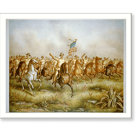 Historic Print, Rough-Riders, Col. Theodore Roosevelt, U.S.V. Commander - 2, 18" x 24"