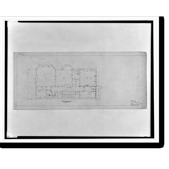 Historic Print, [Row house for P.A. Drury, 1721 Rhode Island Avenue, Washington, D.C. Third floor], 18" x 24"