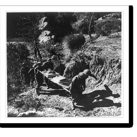 Historic Print, Royal West Kents on the Djebel-Bargou front, Tunisia, 18" x 24"