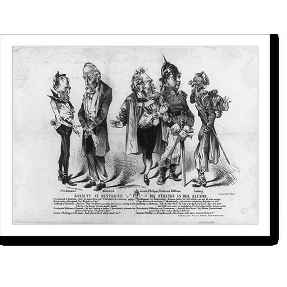 Historic Print, Royalty in distress. Die frsten in der klemme, 18" x 24"