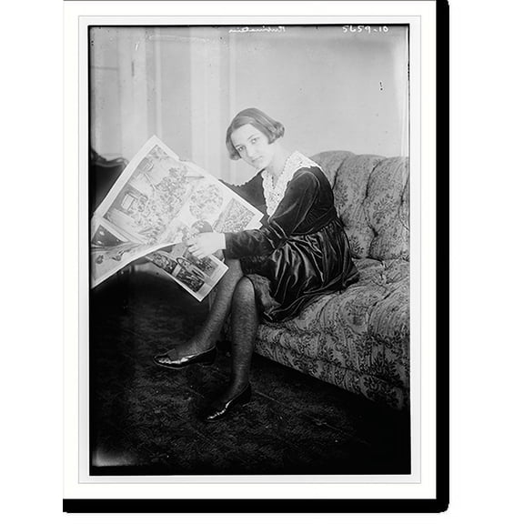 Historic Print, Rubinstein seated on couch, reading - 2, 16" x 20"