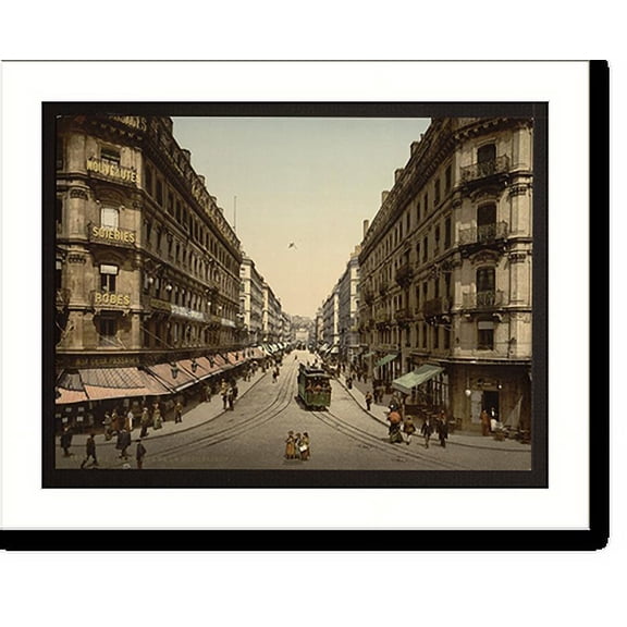 Historic Print, Rue de la Republic Lyons France, 18" x 24"