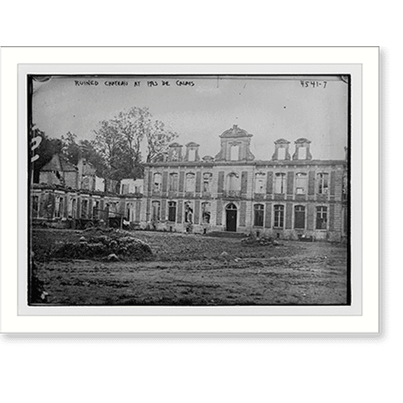 Historic Print, Ruined Chateau at Pas De Calais, 16" x 20"