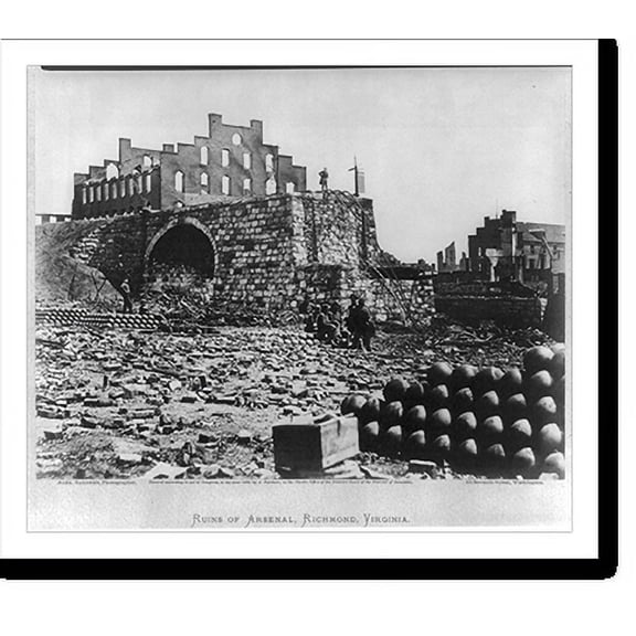 Historic Print, Ruins of arsenal, Richmond, Virginia.Alex. Gardner, photographer., 18" x 24"