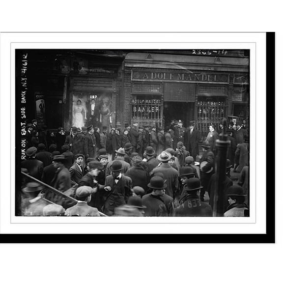 Historic Print, Run on East Side Bank, N.Y. 2/16/12, 16" x 20"