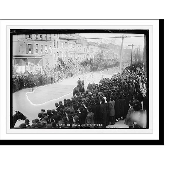 Historic Print, Runners at start of Brooklyn Marathon, New York, 16" x 20"