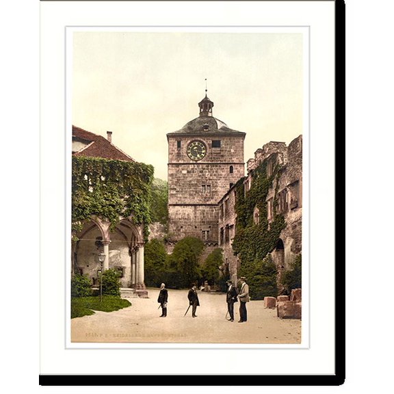 Historic Print, Ruprechtsbau Heidelberg Baden Germany, 16" x 20"
