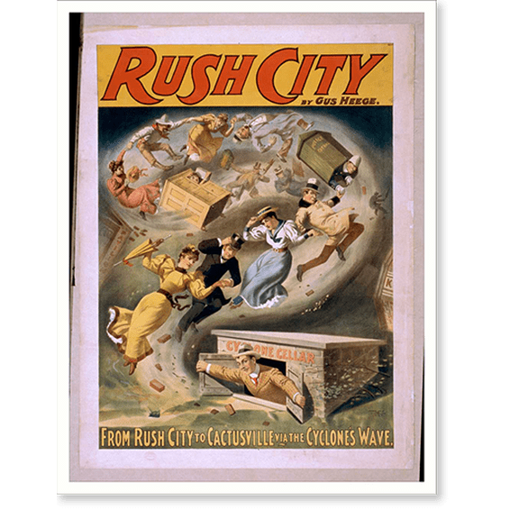 Historic Print, Rush City by Gus Heege. - 2, 18" x 24"