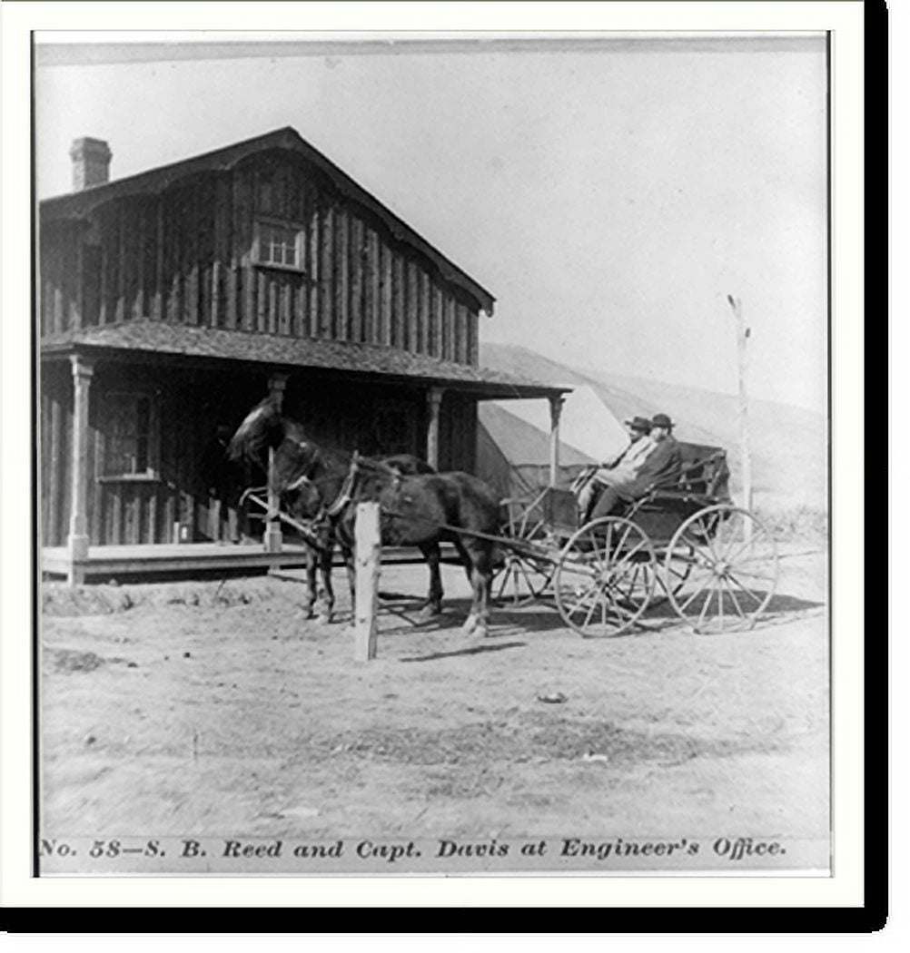 Historic Print, S.B. Reed and Capt. Davis at engineer's office, 16" x