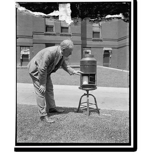 Historic Print, S.P. Ferguson measuring snow and hail, 16" x 20