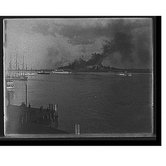 Historic Print, [S.S. North Land, Detroit River scene], 18" x 24"