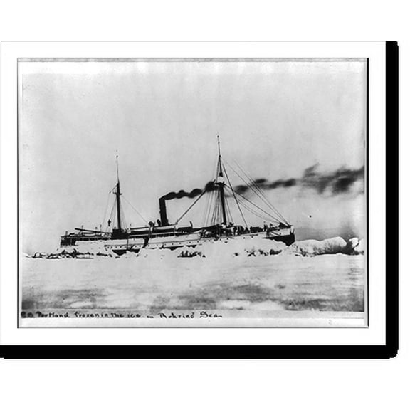 Historic Print, S.S. Portland frozen in ice on Bering Sea, 18" x 24"
