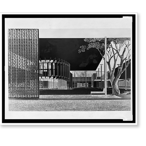 Historic Print, [SAE fraternity house, Miami, Florida (project). Rendering].Rudolph '52., 16" x 20"