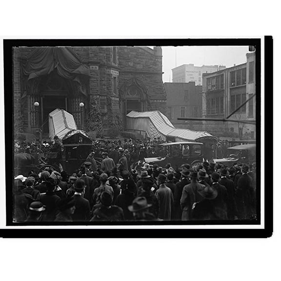 Historic Print, SAINT PATRICK'S CHURCH. CROWDS IN FRONT, 18" x 24"