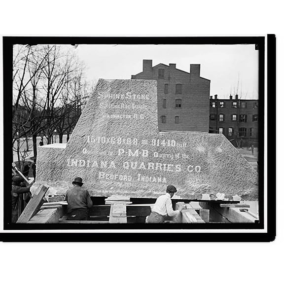 Historic Print, SCOTTISH RITE TEMPLE. STONE FOR SPHINX, 16" x 20"