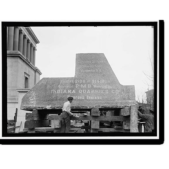 Historic Print, SCOTTISH RITE TEMPLE. STONE FOR SPHINX - 2, 16" x 20"