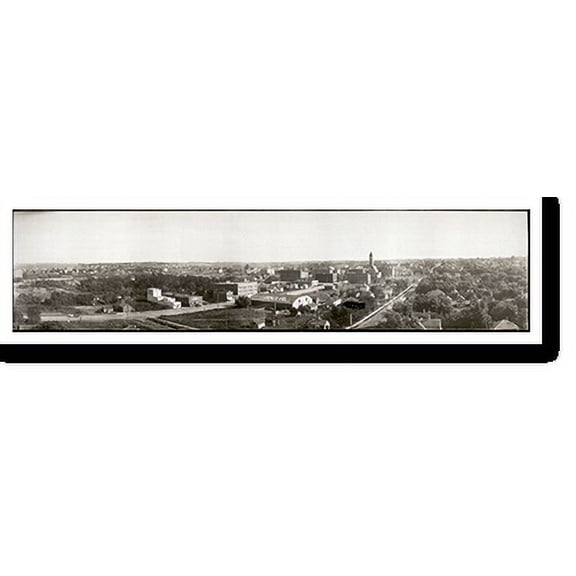 Historic Print, SD 1907 Bird's eye view, Sioux Falls PHOTO, Width 7" x Length 36"