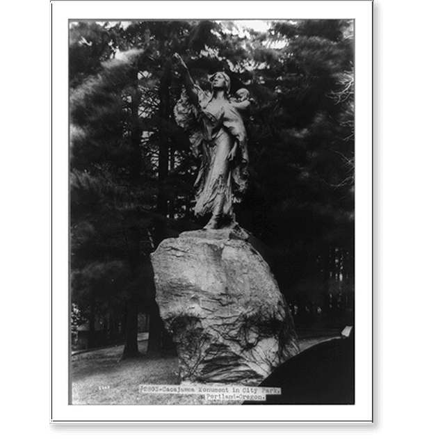 Historic Print, Sacajawea [sic] Monument in City Park, Portland, Oregon