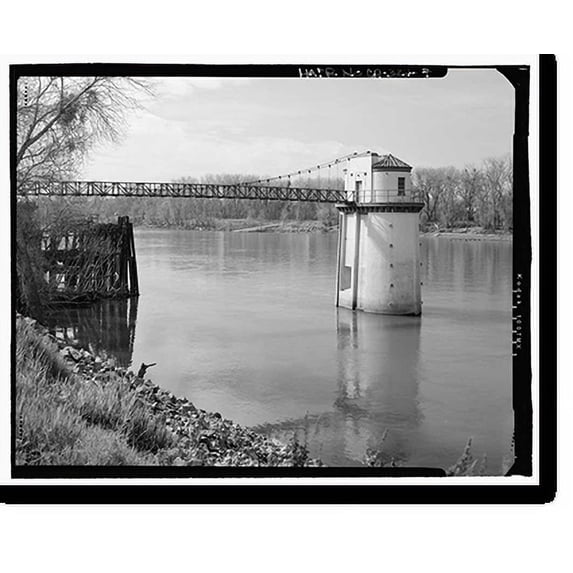 Historic Print, Sacramento River Water Treatment Plant Intake Pier & Access Bridge, Spanning Sacramento River approximately 175 feet west of eastern levee on river; roughly .5 mile down…16" x 20"