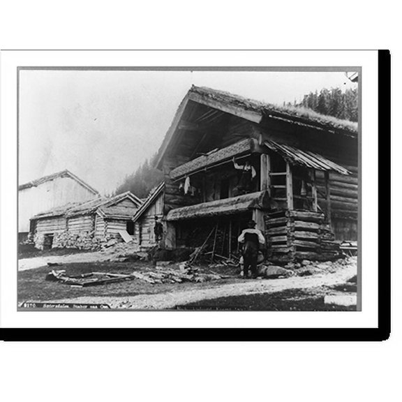 Historic Print, Saetersdalen. Stabur paa Ose.Axel Lindahl., 16" x 20"
