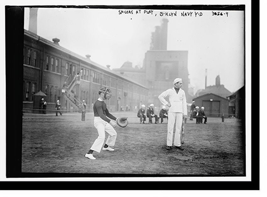 Historic Print, Sailors at play, Brooklyn Navy Yard, 16" x 20