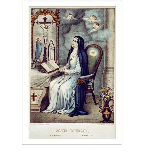 Historic Print, Saint Bridget: Sta Brigida/ Ste. Brigitte, 16" x 20"