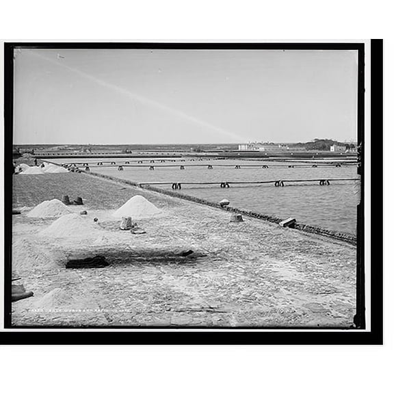 Historic Print, Salt works and refining vats, 18" x 24"