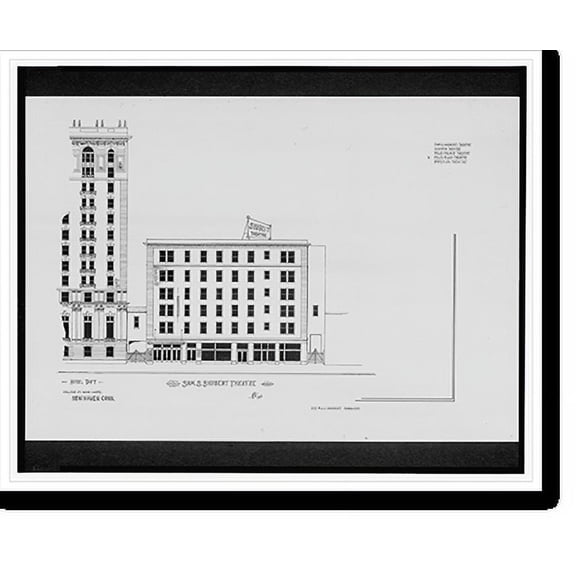 Historic Print, [Sam S. Shubert Theatre and Hotel Taft, College St. near Chapel St., New Haven, Connecticut].AFD 1923., 16" x 20"