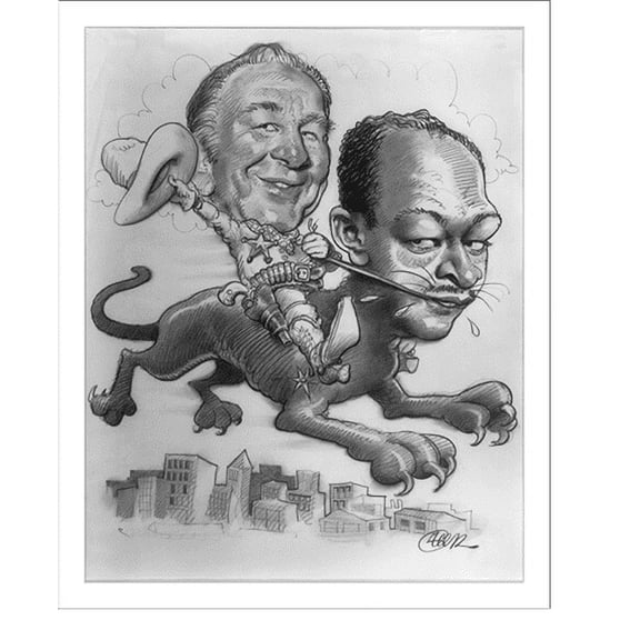 Historic Print, [Sam Yorty and Tom Bradley], 18" x 24"