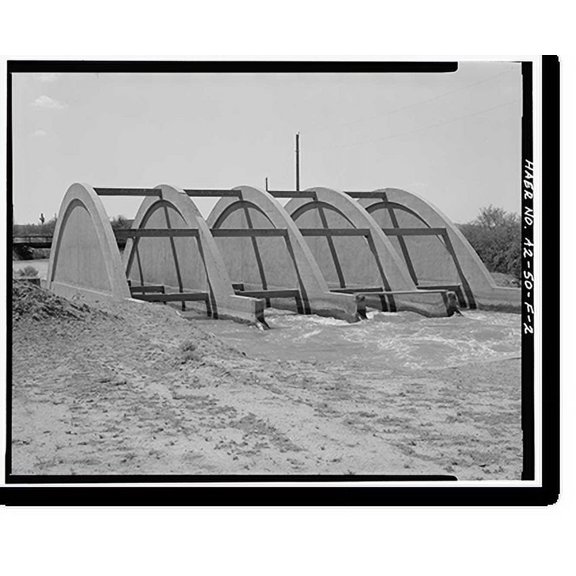 Historic Print, San Carlos Irrigation Project, China Wash Flume, Main (Florence-Case Grande) Canal at Station 137+0, Coolidge, Pinal County, AZ - 2, 16" x 20"