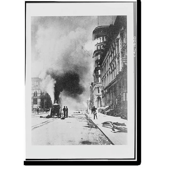 Historic Print, San Francisco, Historic View, 1906 Fire, California & Sansome Streets, San Francisco, San Francisco County, CA, 18" x 24"