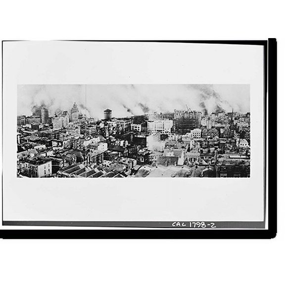 Historic Print, San Francisco, Historic View, 1906 Fire, San Francisco, San Francisco County, CA, 16" x 20"