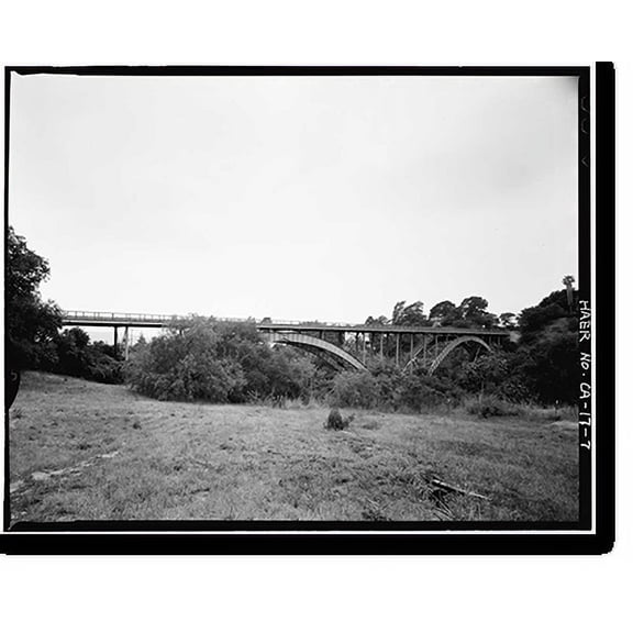 Historic Print, San Roque Canyon Bridge, State Highway 192, Santa Barbara, Santa Barbara County, CA - 7, 18" x 24"