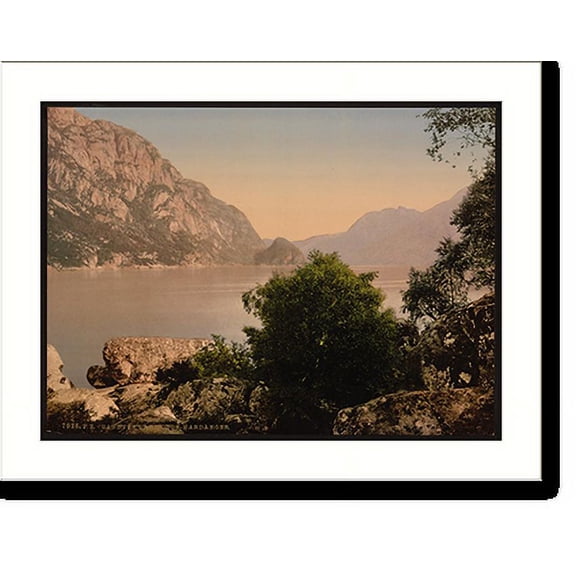 Historic Print, Sandven Lake Odde Hardanger Fjord Norway, 16" x 20"