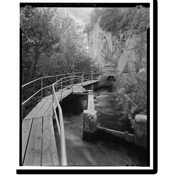 Historic Print, Santa Ana River Hydroelectric System, Flume & Tunnel below Fish Screen, Redlands vicinity, San Bernardino County, CA - 2, 18" x 24"