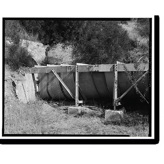Historic Print, Santa Ana River Hydroelectric System, Flumes & Tunnels below Sandbox, Redlands vicinity, San Bernardino County, CA - 4, 18" x 24"