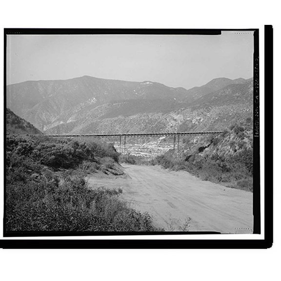 Historic Print, Santa Ana River Hydroelectric System, Warm Springs Canyon-SAR-3 Flumes, Redlands vicinity, San Bernardino County, CA - 2, 18" x 24"