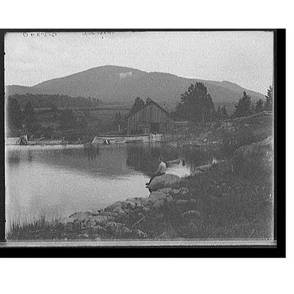 Historic Print, [Saranac Lake, Scar Face [i.e. Scarface Mountain] from Ames Mills, Adirondack Mts., N.Y.], 16" x 20"