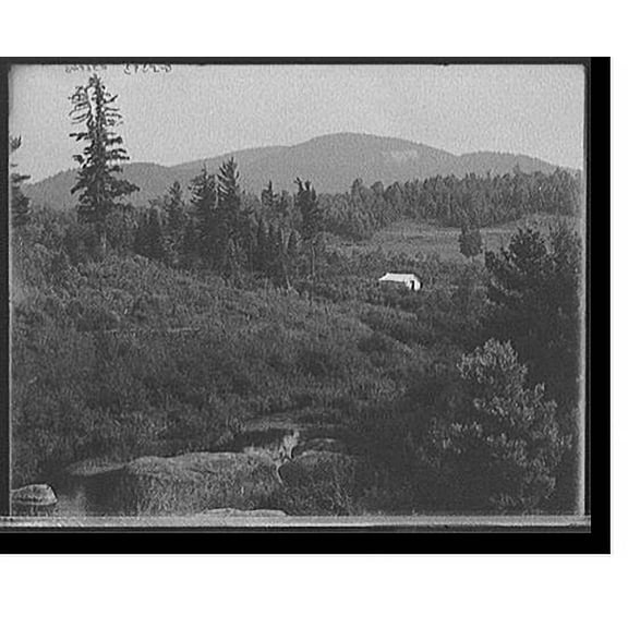 Historic Print, [Saranac Lake, Scarface Mountain from Ray Brook, Adirondacks, N.Y.], 16" x 20"