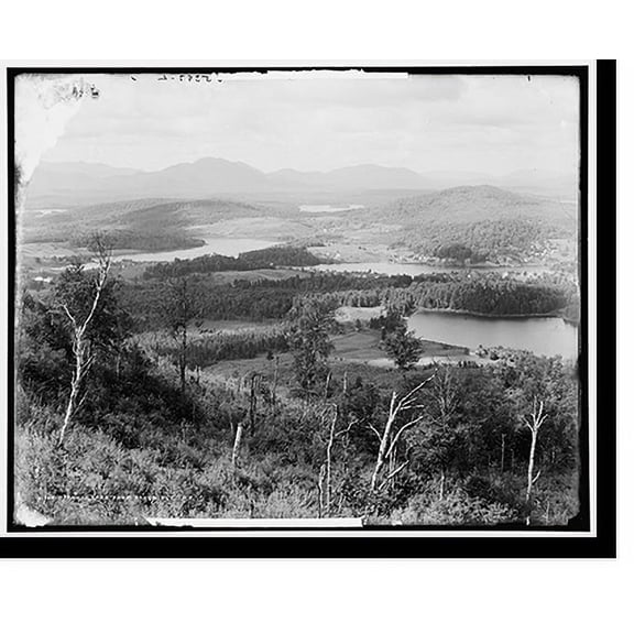Historic Print, Saranac Lake from Baker Mt., N.Y. - 4, 16" x 20"