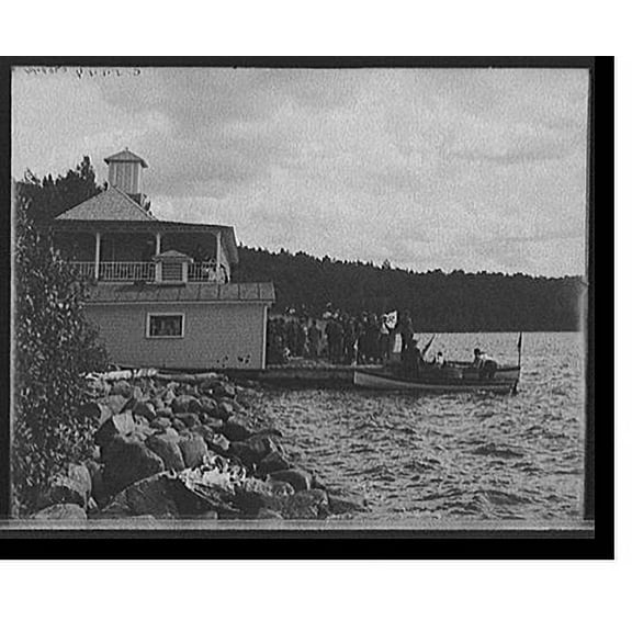 Historic Print, [Saranac Lake, the Algonquin boat house, Adirondacks, N.Y.], 16" x 20"