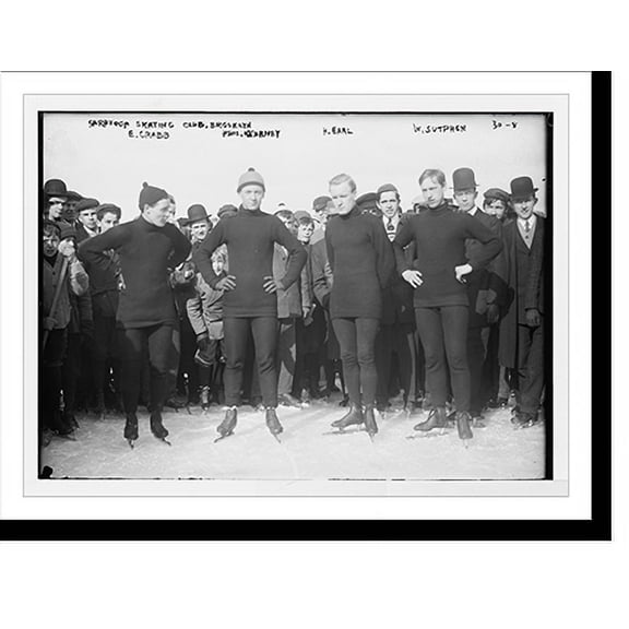 Historic Print, Saratoga skating Club, Brooklyn, E. Crabb, Phil. Kearney, H. Earl, W. Sutphen, New York, 18" x 24"