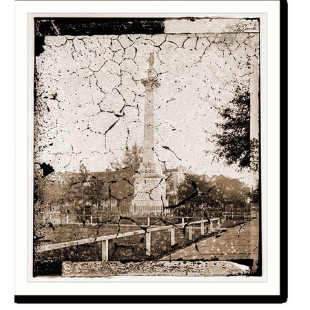Historic Print, Savannah Georgia. Pulaski monument - 2, 18" x 24"